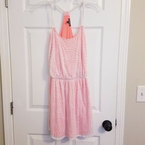 Express geometric overlay dress